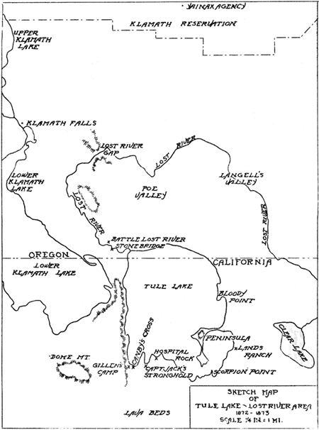 sketch map of Tule Lake-Lost River Area