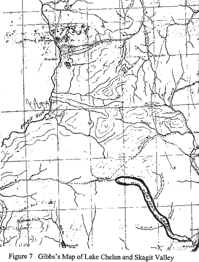 Gibb's map of Lake Chelan and Skagit Valley