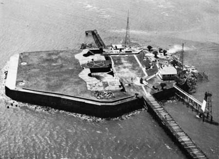 aerial view of Fort Sumter