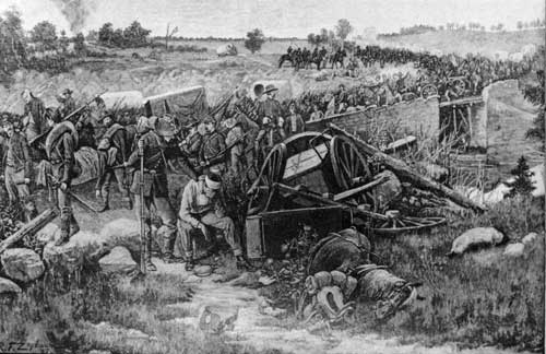 Federal retreat over the Stone Bridge
