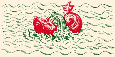 sketch of whale-like sea creature