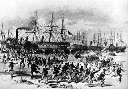 Federal troops land on Hilton Head Island