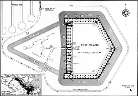 map of Fort Pulaski