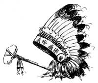 headdress and tomahawk