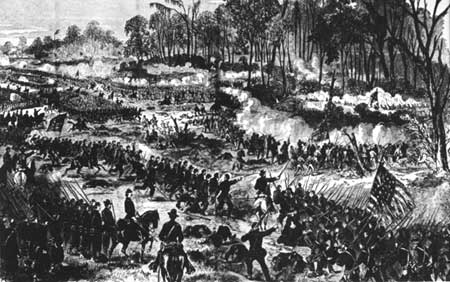 sketch of Union assault