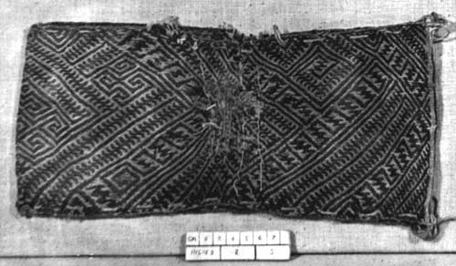 Woven black-and-white cotton bag
