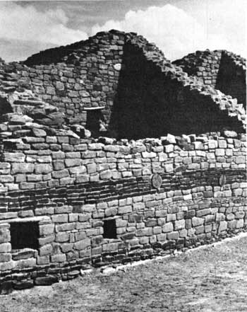 Section of wall at Aztec Ruins