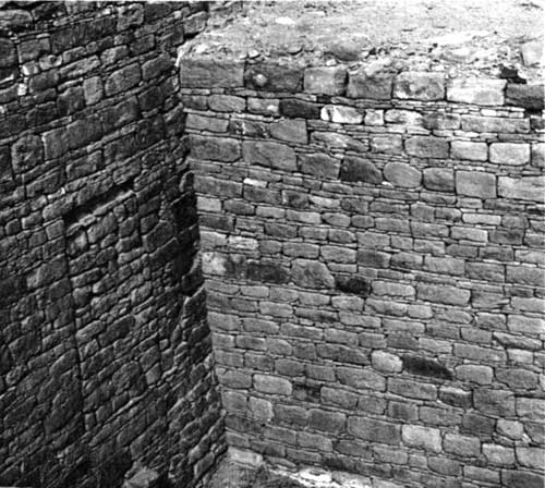 section of wall at Aztec Ruins