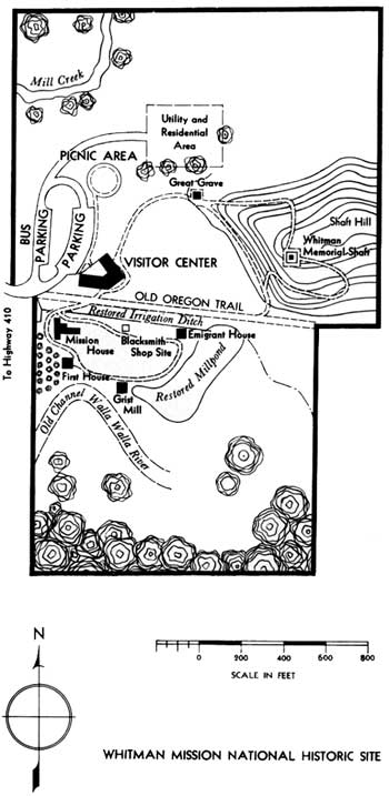 map of Whitman Mission NHS
