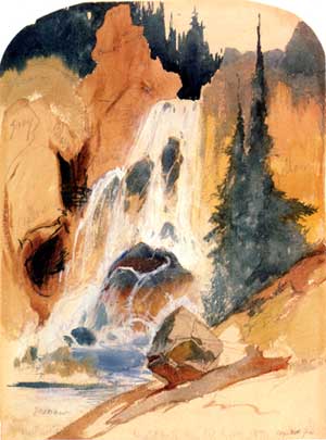 Moran watercolor of CrystalFalls