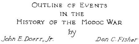 Outline of Events in the History of the Modoc War