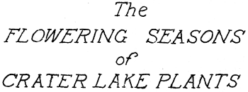 The Flowering Seasons of Crater Lake Plants