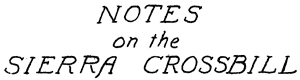 Notes on the Sierra Crossbill
