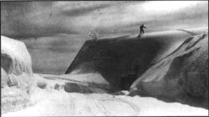 building buried under snow