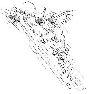 ground squirrels above rolling rocks