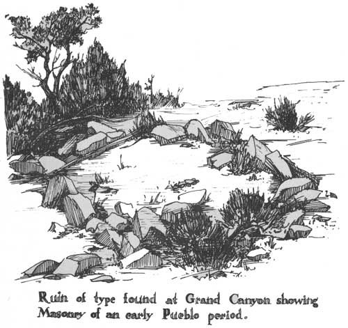 Ruin of type found at Grand Canyon showing Masonry of
an early Pueblo period.