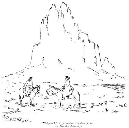 Shiprock a prominent landmark in the Navaho Country