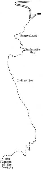 sketch map of eastern portion of trail