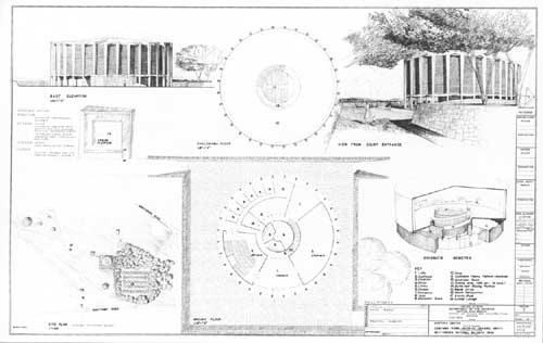 preliminary
drawing for a visitor center at Cemetery Ridge