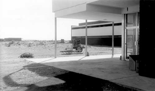 original entrance to the visitor center
during construction