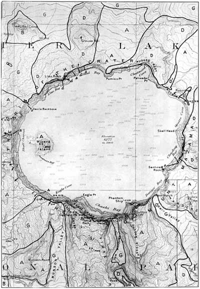 map of Crater Lake