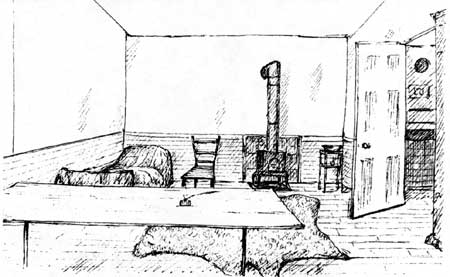 sketch of interior view
