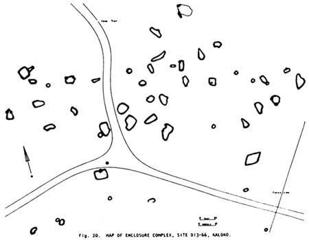 diagram of large makai enclosure complex at Kaloko