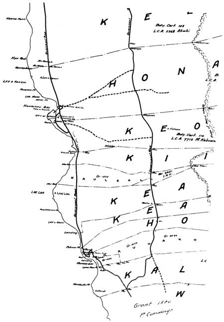 map of Honaunau, South Kona