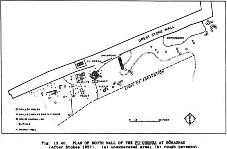 map of south wall of Pu'honua o Honaunau