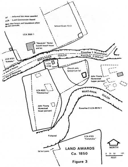 map of land awards in area of John Young homestead