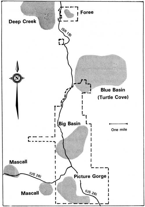 Map of paleontological resources in the vicinity of the Sheep Rock Unit