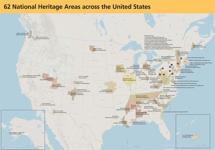 Map of National Heritage Areas