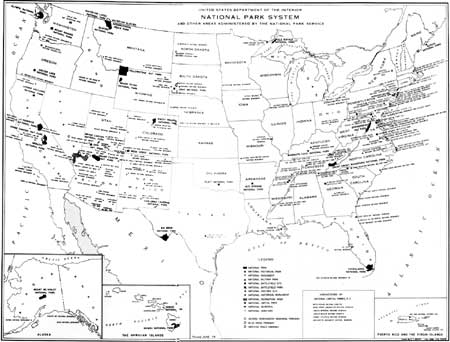 1957 Map of National Park System