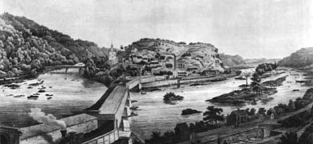 drawing of Harpers Ferry