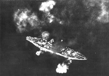 aerial view of battleship